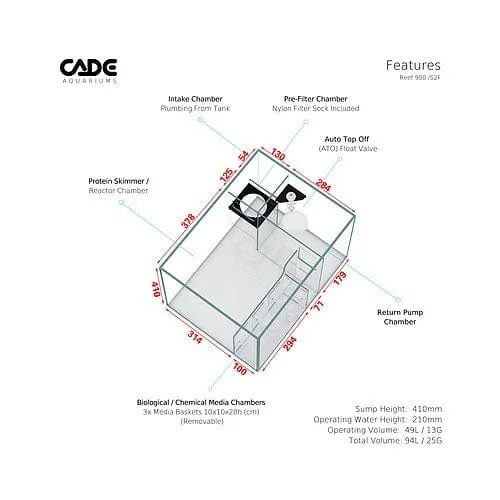 Cade Reef Frag S2 900 (F900) - Black
