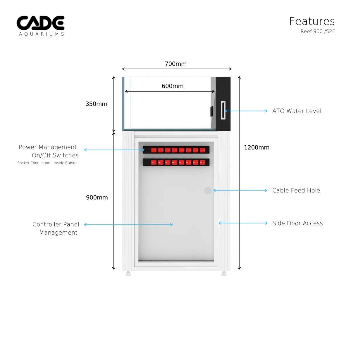 Cade Reef Frag S2 900 (F900) - White