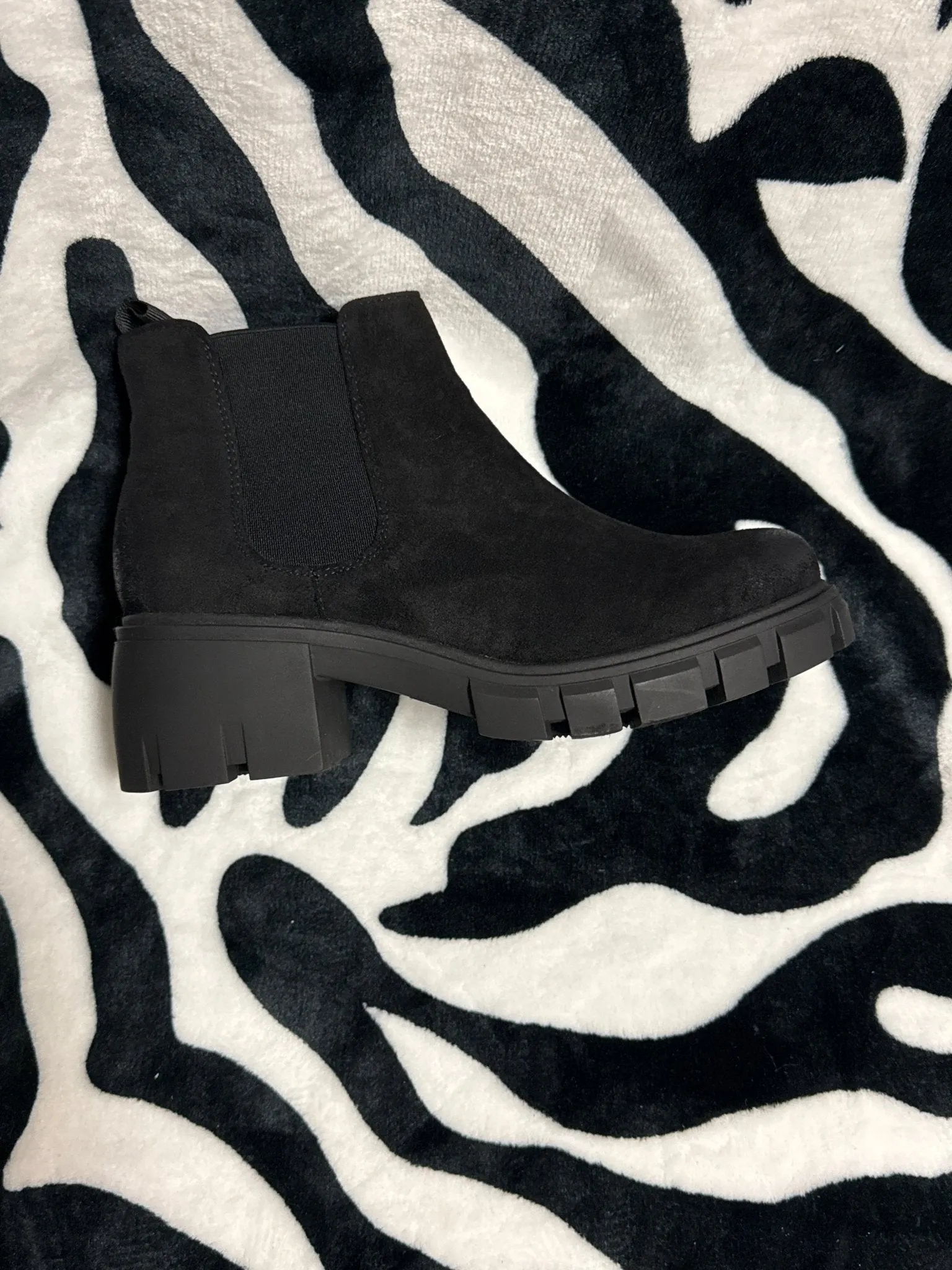 Camen Black Suede Booties