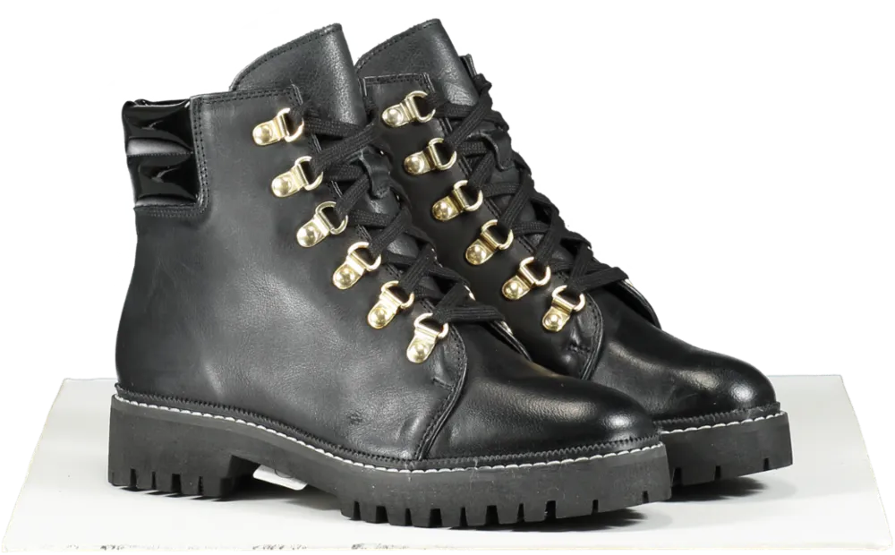 Carvela Black Stolen Leather Biker Ankle Boots UK 3 EU 36 👠
