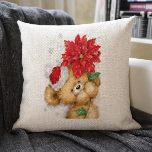 Christmas Themed Linen Pillowcase