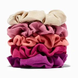 Claire's Mixed Faux Suede Hair Scrunchies - 5 Pack | Purple