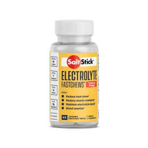 CLEARANCE - SALTSTICK FASTCHEWS BOTTLE OF 60 CHEWS TROPICAL MANGO - BEST BEFORE END AUGUST 2024 - SAVE 25%