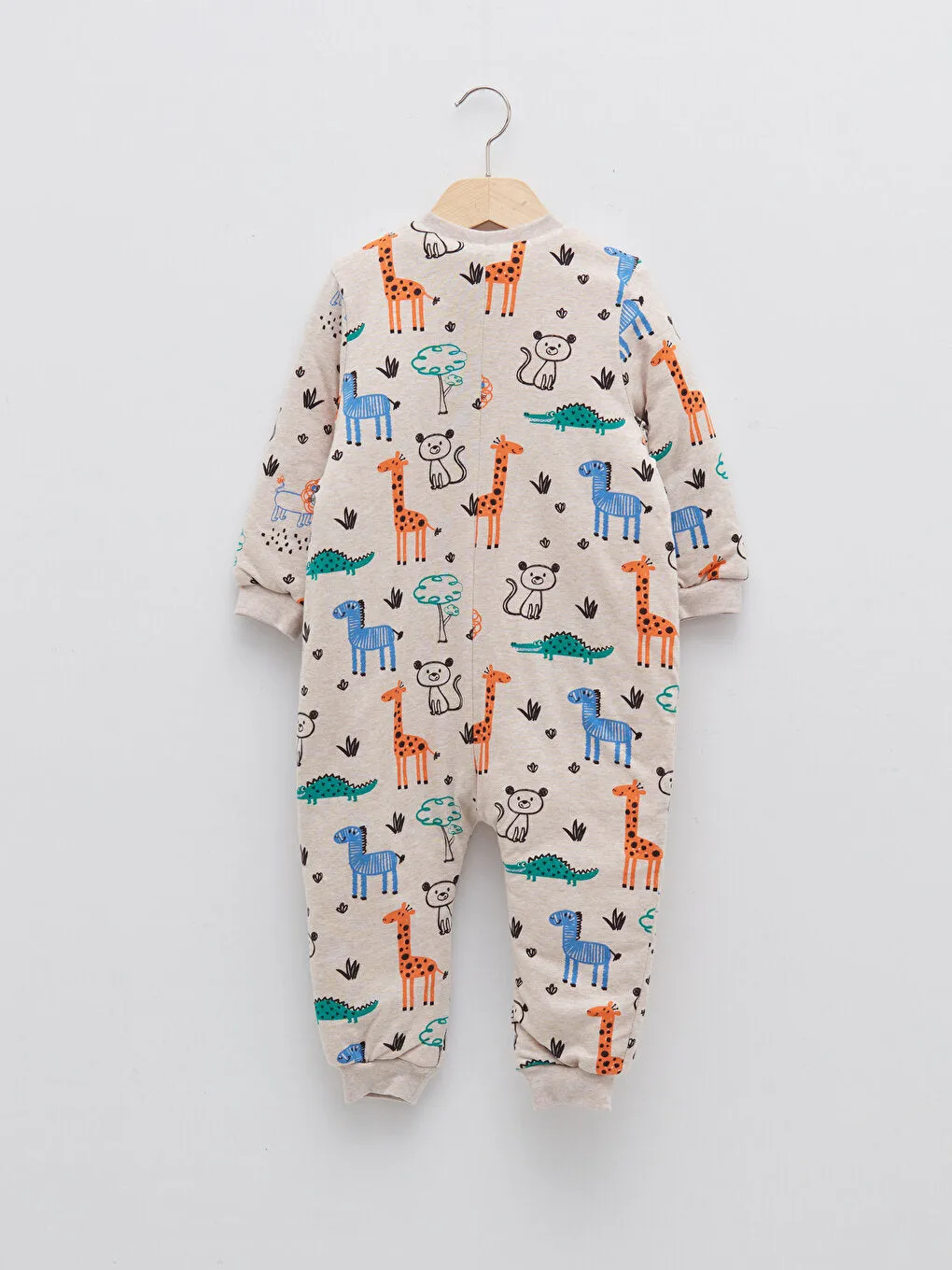 Crew Neck Long Sleeve Printed Baby Boy Zipper Sleeping Bag