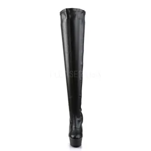 DELIGHT-3000  Black Str Faux Leather/Black Matte