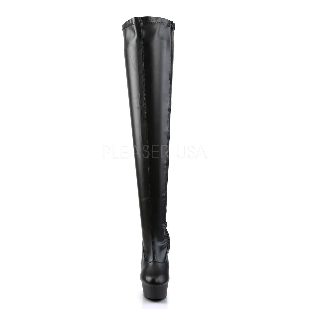 DELIGHT-3000  Black Str Faux Leather/Black Matte