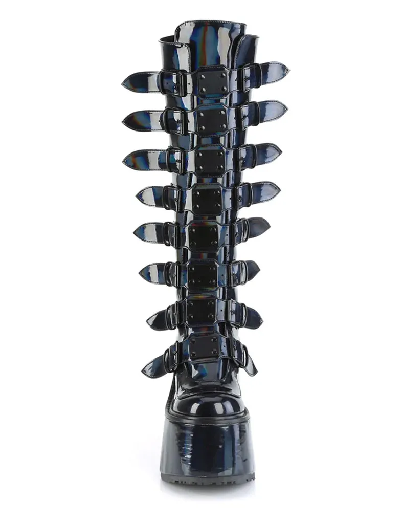 DEMONIA SWING-815 - BLACK HOLO PATENT ✰ PRE ORDER ✰