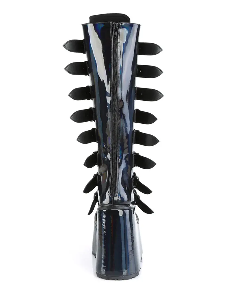 DEMONIA SWING-815 - BLACK HOLO PATENT ✰ PRE ORDER ✰