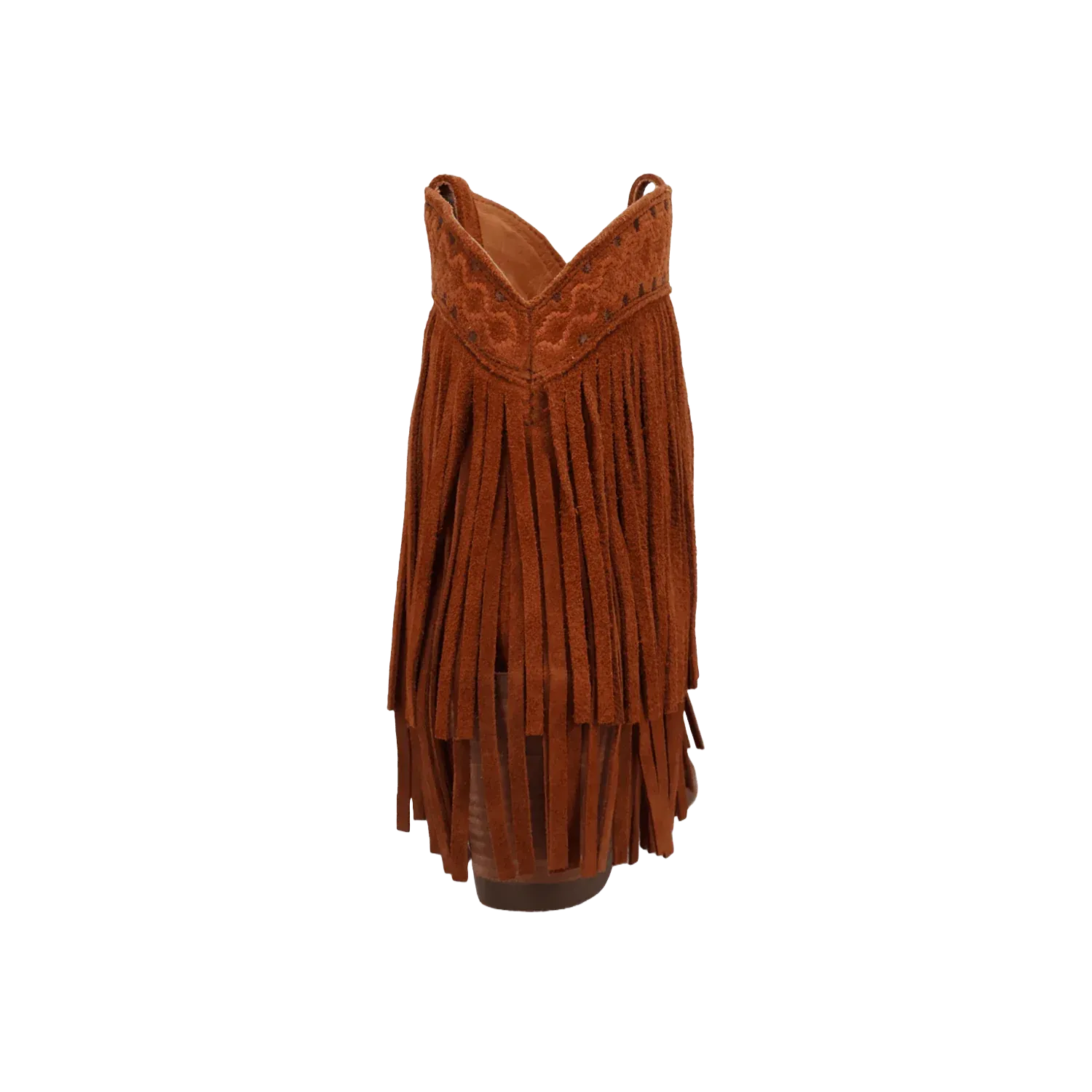 Dingo Ladies Tapadero Suede Fringe Brown Booties DI2181 BROWN