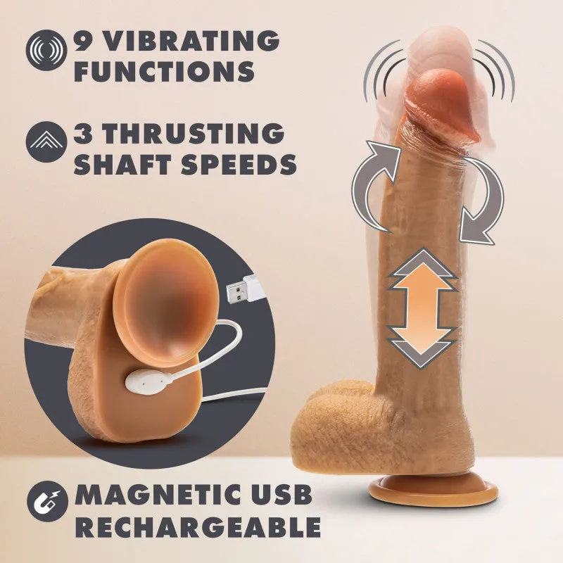 Dr. Skin Silicone Remote - Dr. Phillips - 8.5 Inch  Thrusting  - Tan