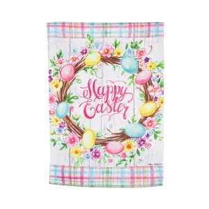 Easter Floral Wreath Garden Suede Flag,14s10170