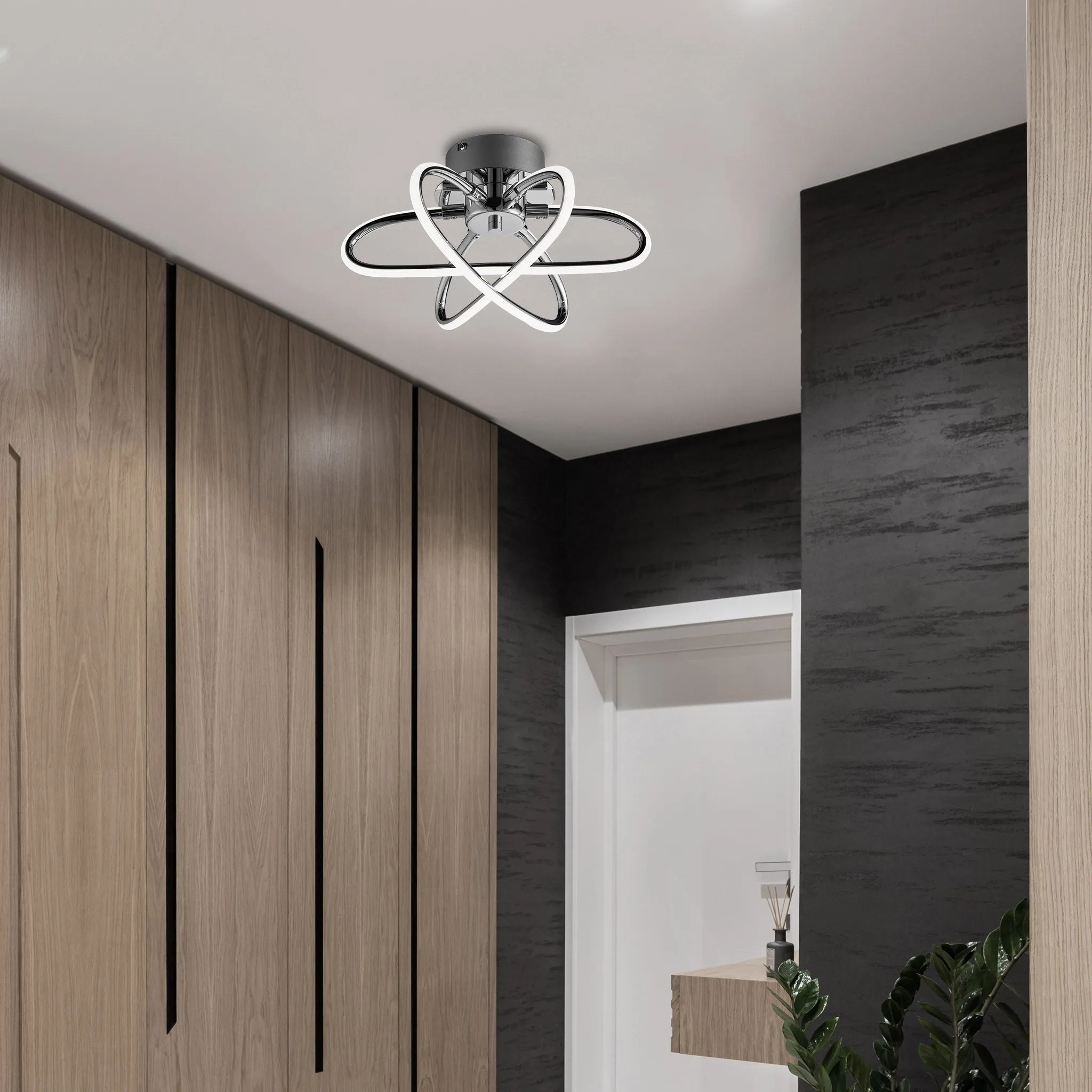 Eaton 45Cm Modern Integrated LED 3 Light Flush Ceiling Light