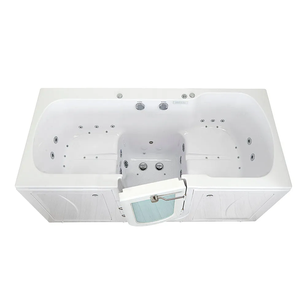 Ella Big4Two 36"x80" Hydro   Air Massage w/ Independent Foot Massage Acrylic Two Seat Walk-In-Bathtub, Right Outswing Door, Heated Seats, No Faucet, 2" Dual Drain