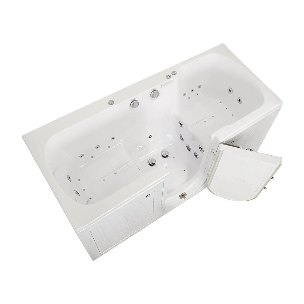 Ella Big4Two 36"x80" Hydro   Air Massage w/ Independent Foot Massage Acrylic Two Seat Walk-In-Bathtub, Right Outswing Door, Heated Seats, No Faucet, 2" Dual Drain