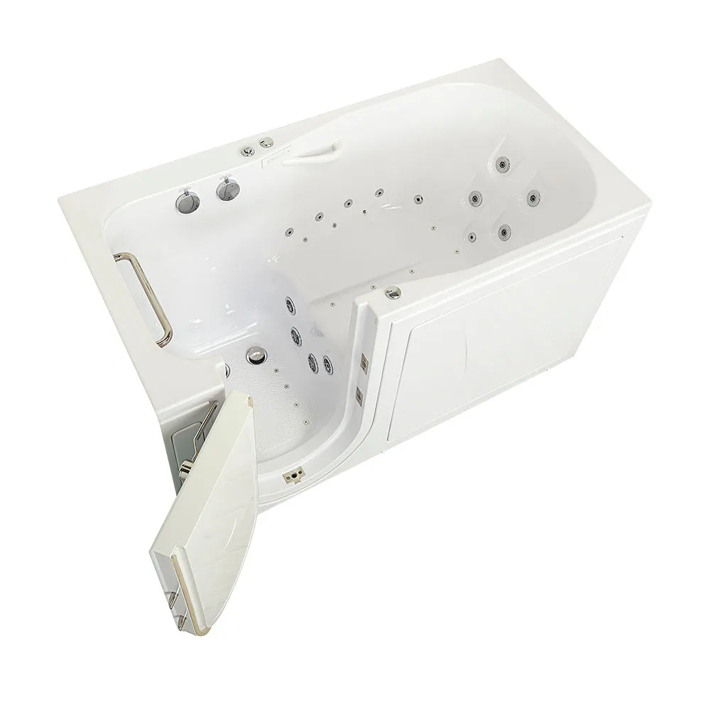 Ella Shak 36"x72" Acrylic Air and Hydro Massage w/ Independent Foot Massage Walk-In Bathtub , Left Outward Swing Door, 2" Dual Drain