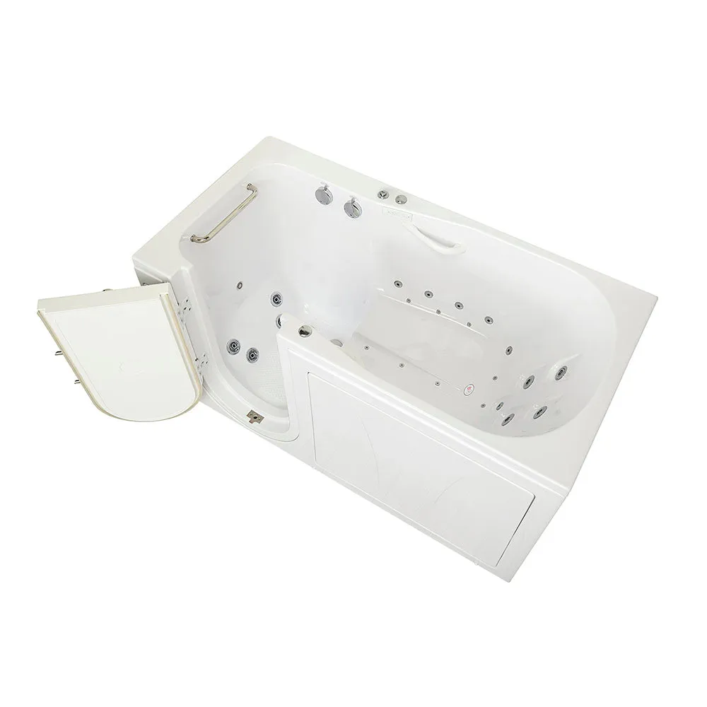 Ella Shak 36"x72" Acrylic Air and Hydro Massage w/ Independent Foot Massage Walk-In Bathtub , Left Outward Swing Door, 2" Dual Drain