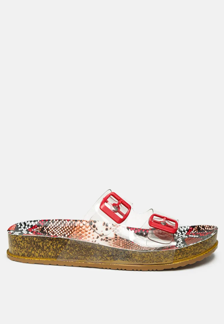 Gelato Transparent Double Strap Flats