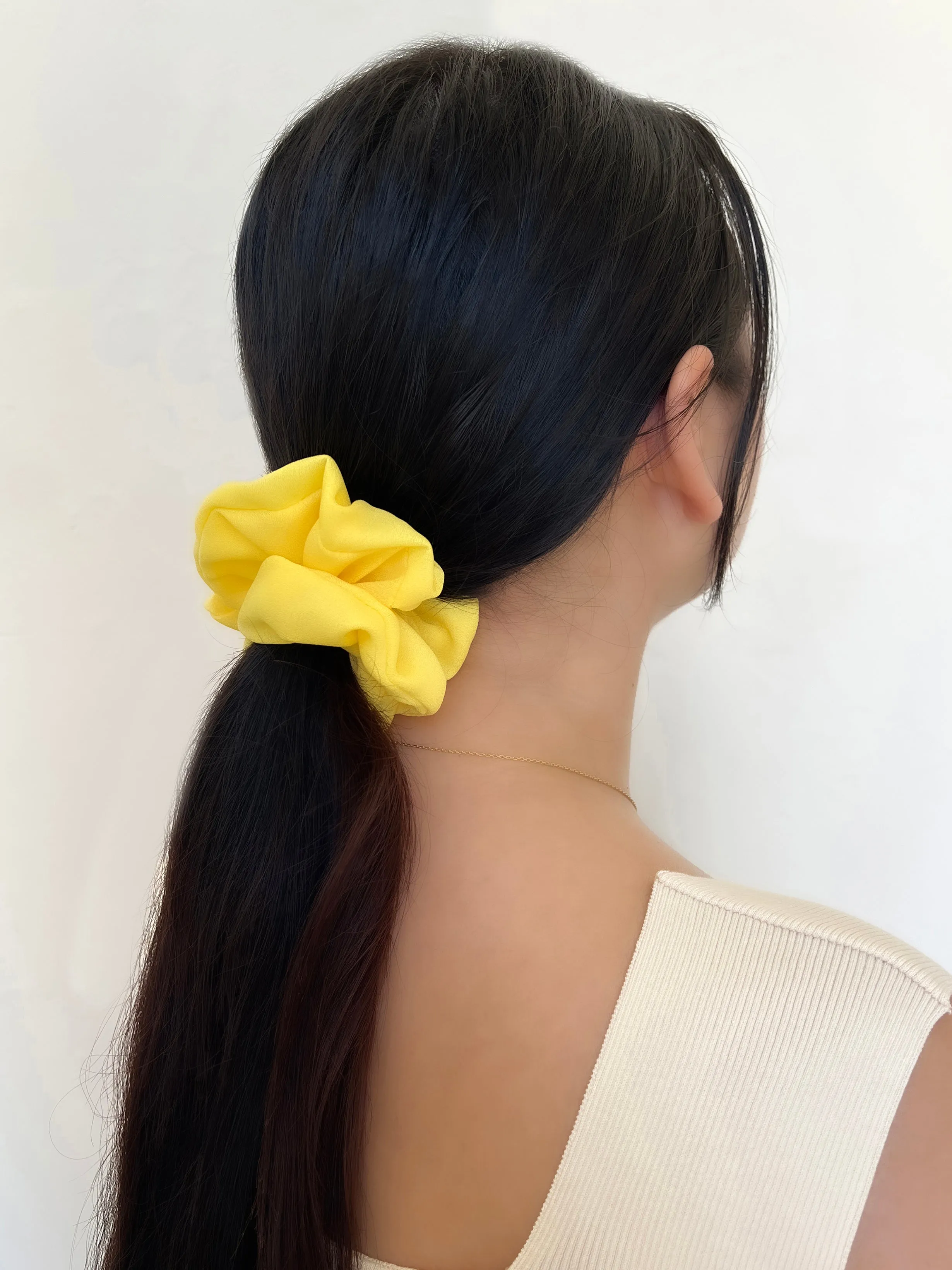 Georgette Yellow Scrunchie