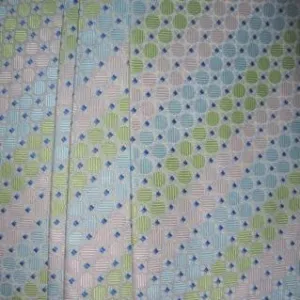 Green, Light Blue, White Necktie With Circle Texture
