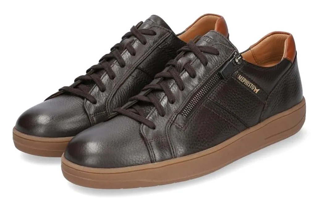 'HENRIK' men's lace-zip sneaker - Brown