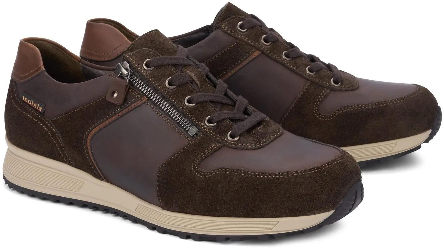 HERVE' men's ergonomic wide fit (H) sneaker - Brown