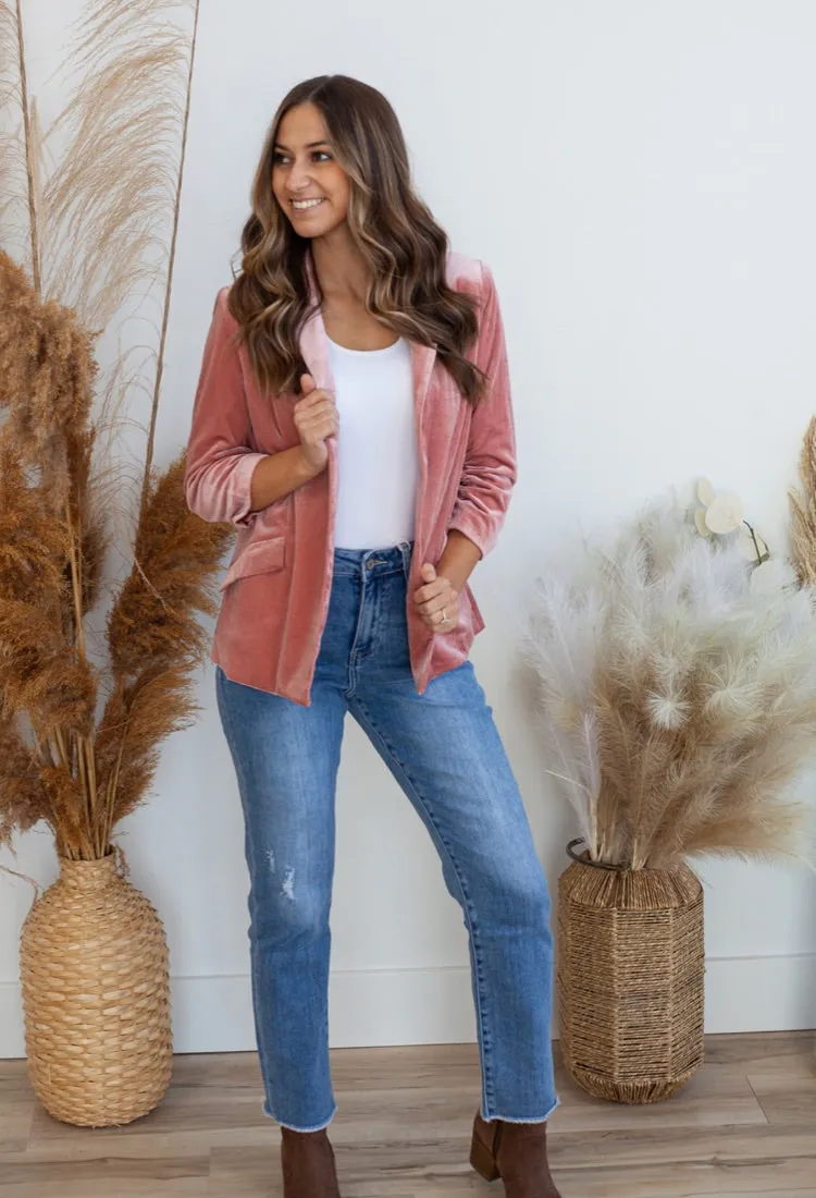 High Rise Straight Leg Distressed Jeans