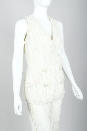 Lace Tuxedo Vest Suit