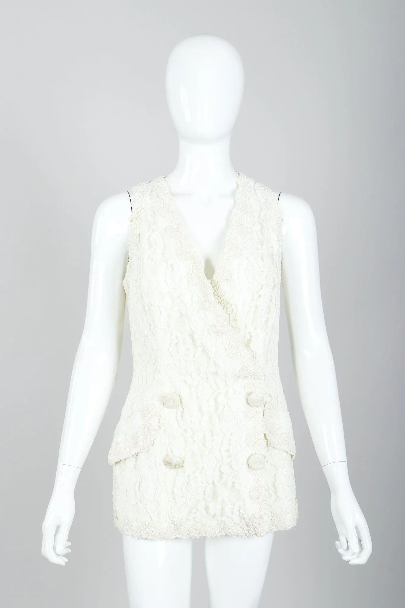 Lace Tuxedo Vest Suit
