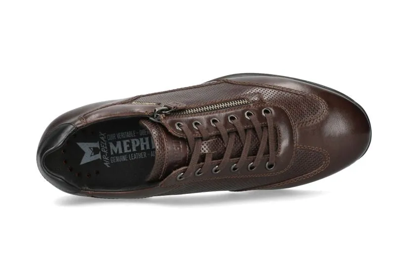 'Leon' men's lace-zip sneaker - Brown