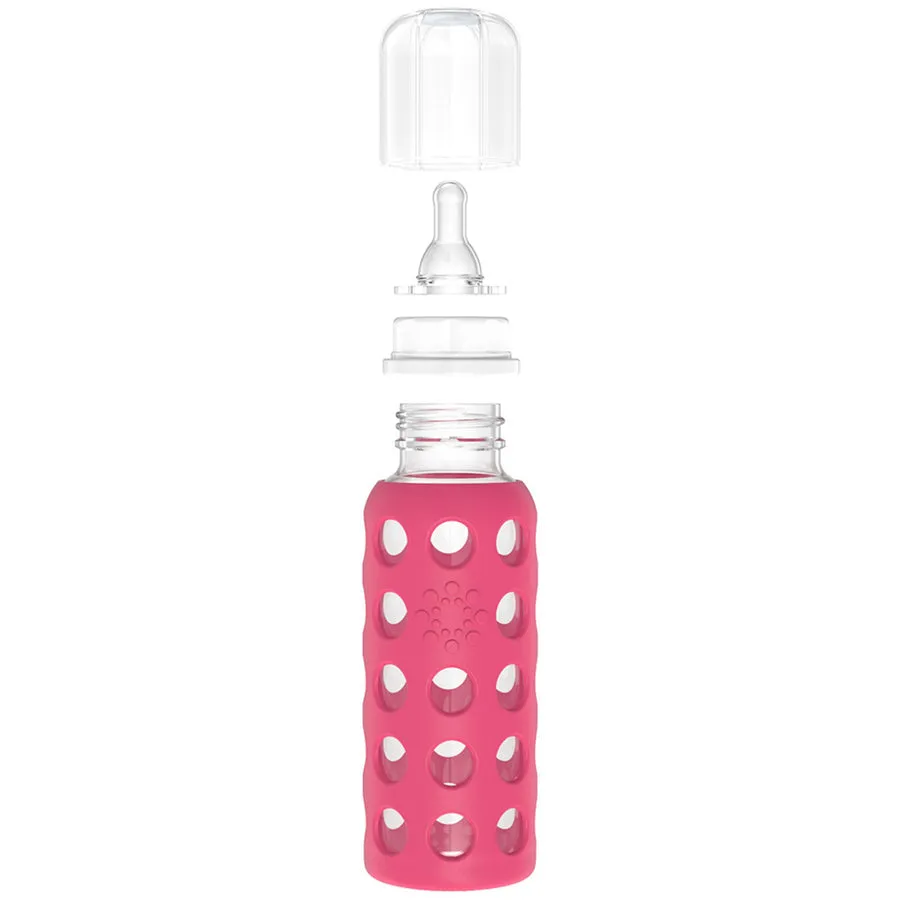 Life Factory Glass Baby Bottle Raspberry Pink (250ml)