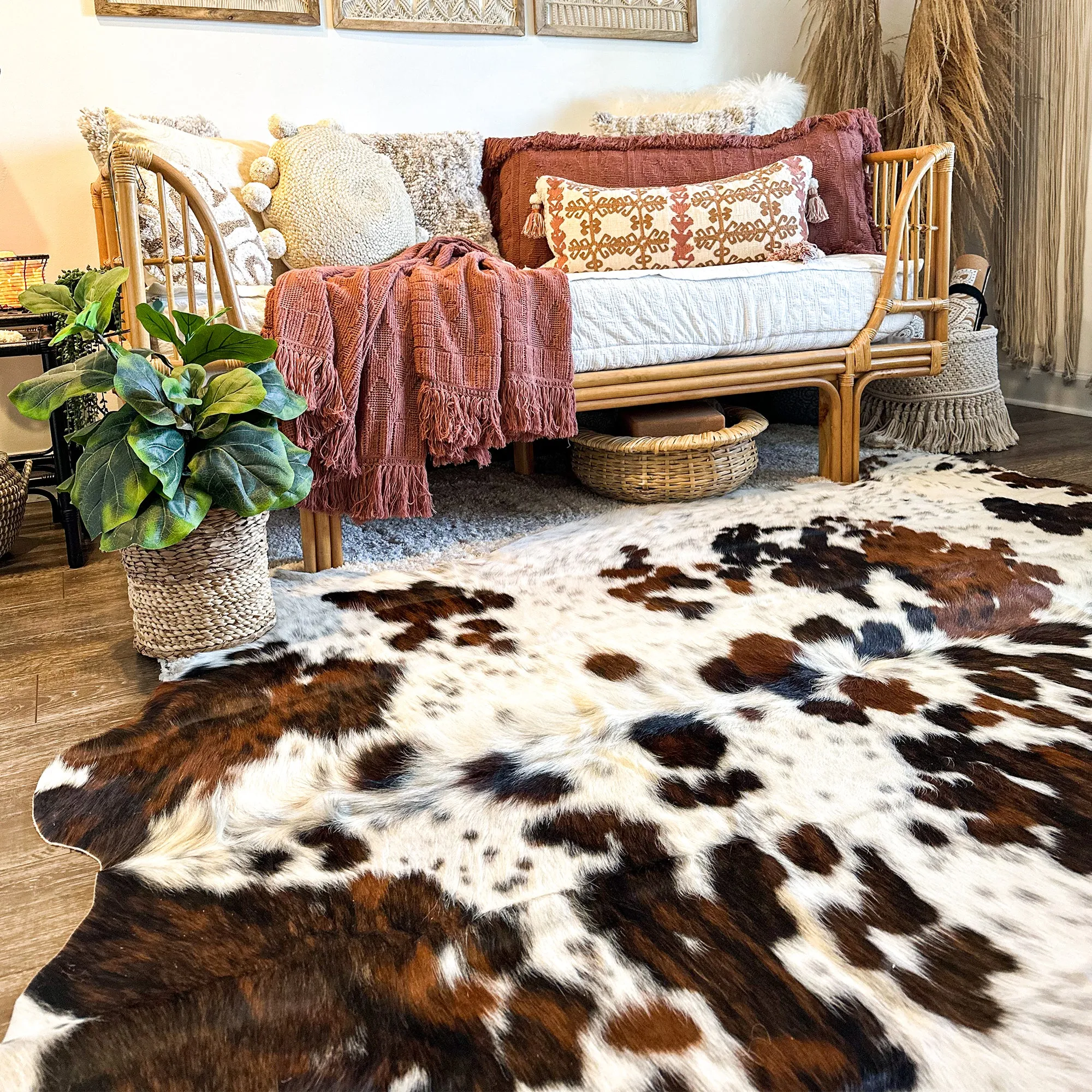 Light Tricolor Cowhide Rug