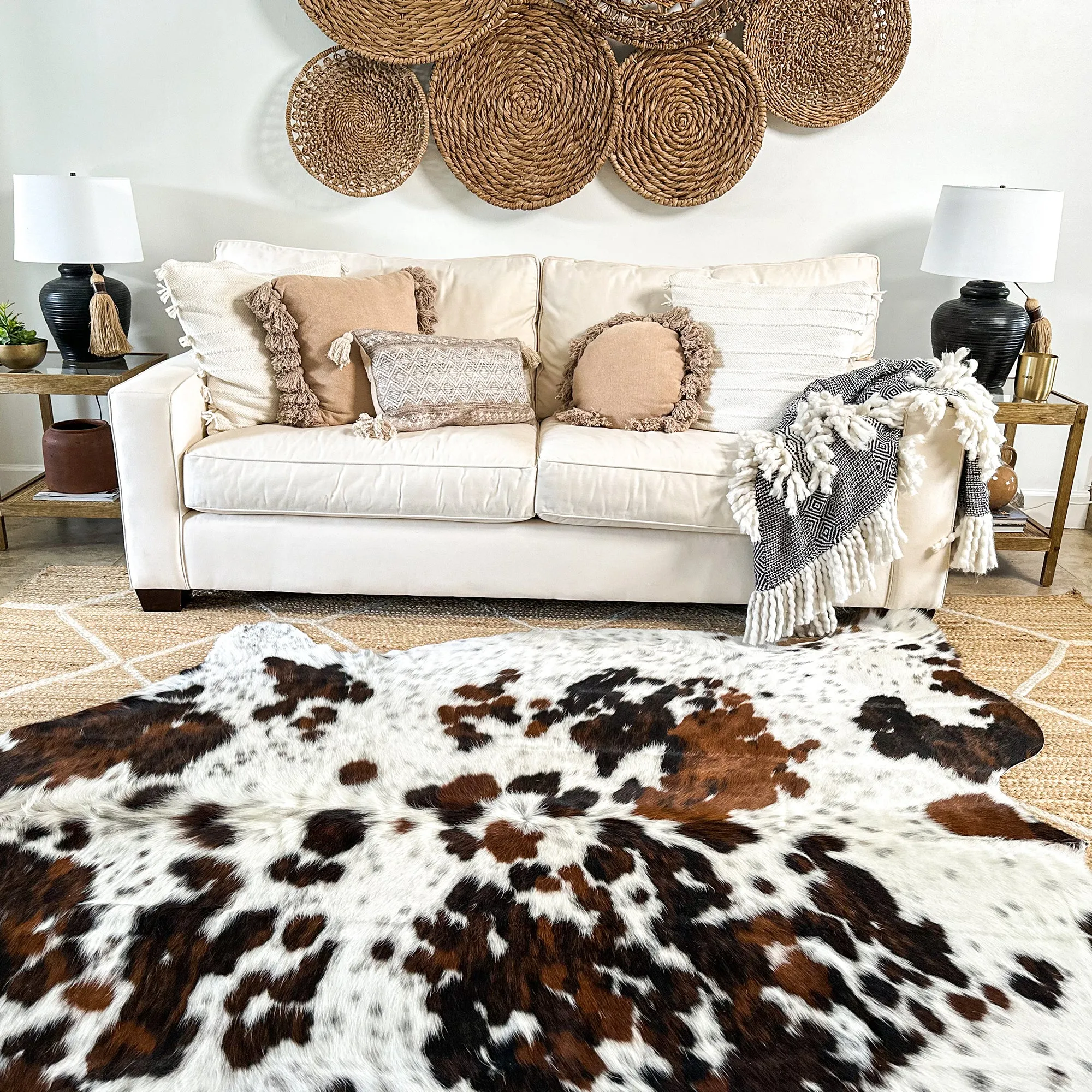 Light Tricolor Cowhide Rug