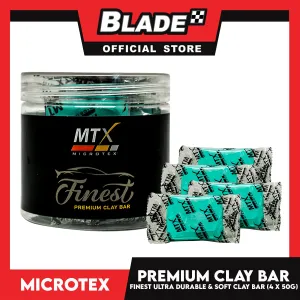 Microtex Finest Premium Clay Bar (4 x 50g) Ultra Durable Soft Smooths Cleans And Revives