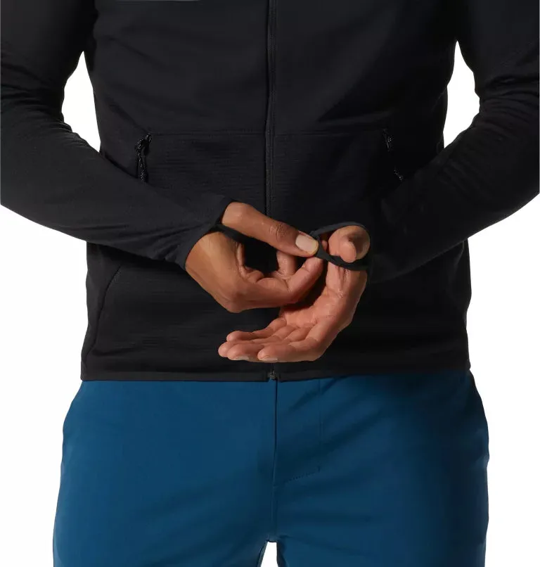 Mountain Hardwear Men's Stratus Range Full Zip Hooded Jacket - Black - Small