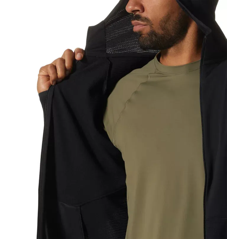 Mountain Hardwear Men's Stratus Range Full Zip Hooded Jacket - Black - Small