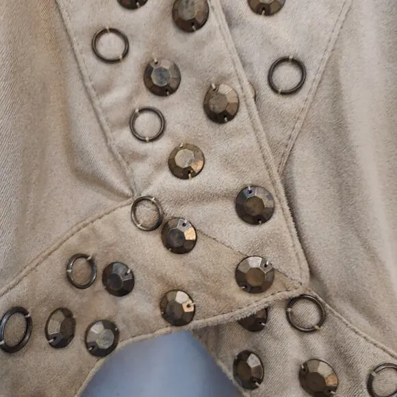 NEW Alberto Makali Camel Tan Studded Open Cardigan Size M