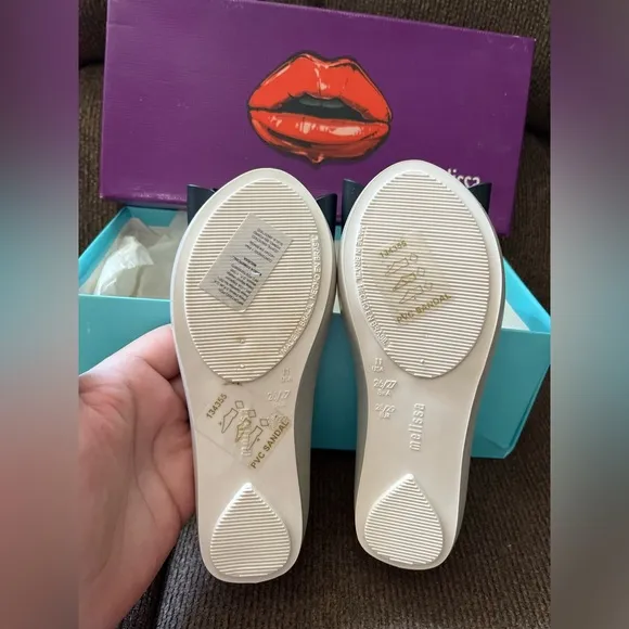 NWT MINI MELISSA Ultragirl Sweet II Kids Flats In White Pearl/Black