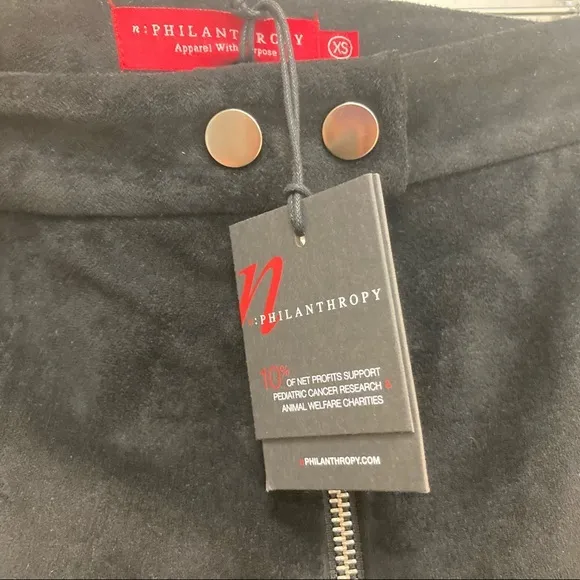 NWT! n:Philanthropy Black Faux Suede Mini Skirt