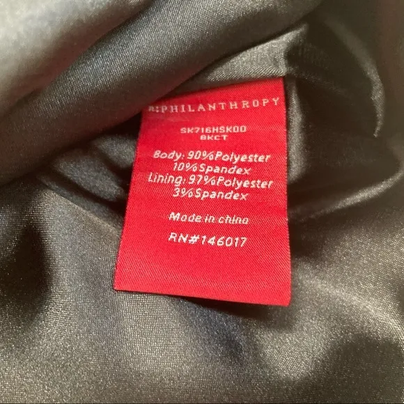NWT! n:Philanthropy Black Faux Suede Mini Skirt