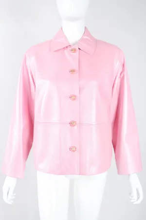 Pearlized Leather Car Coat
