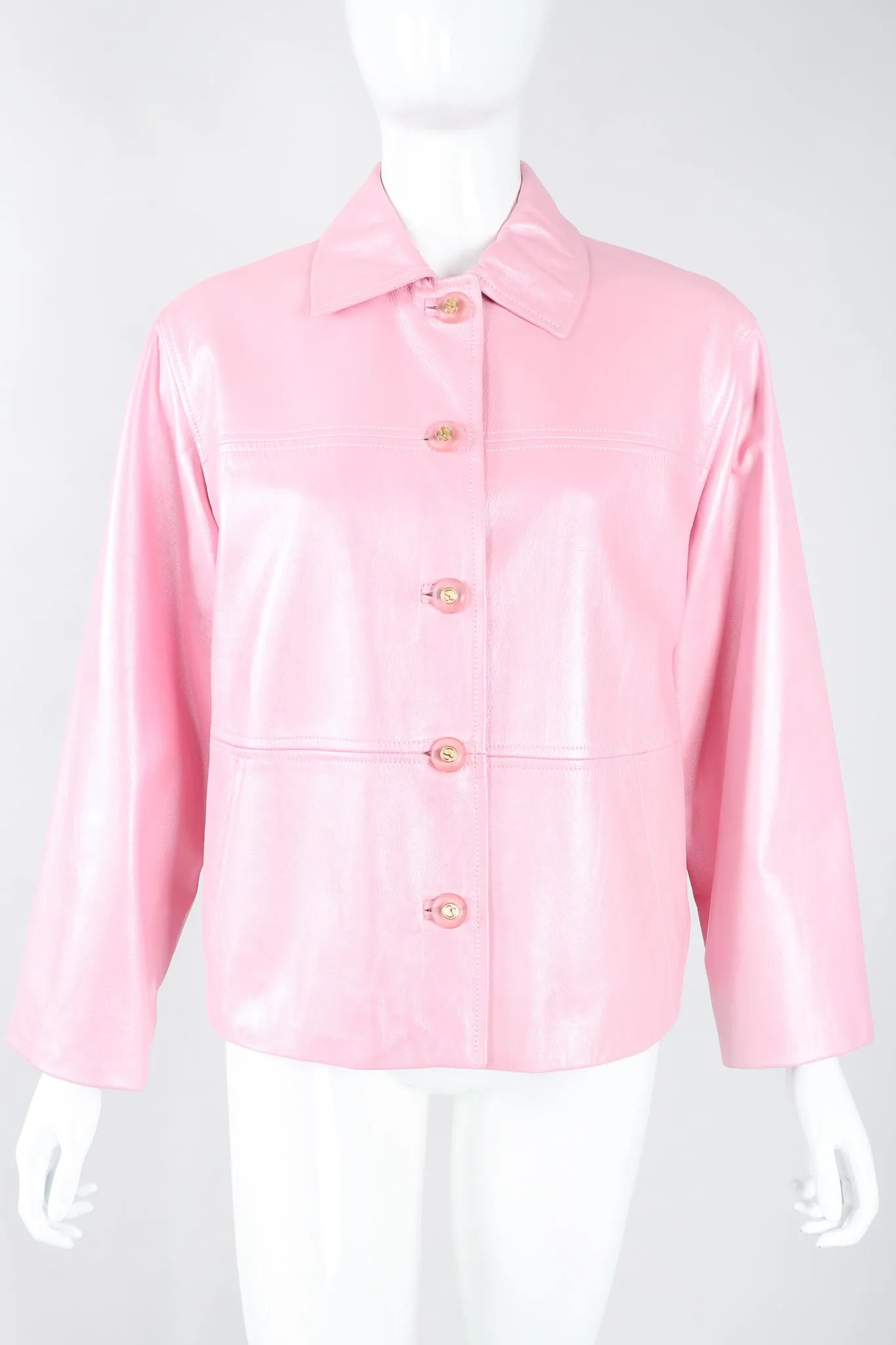 Pearlized Leather Car Coat