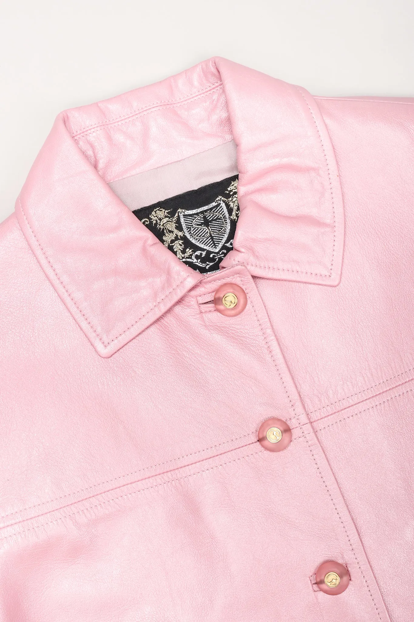 Pearlized Leather Car Coat