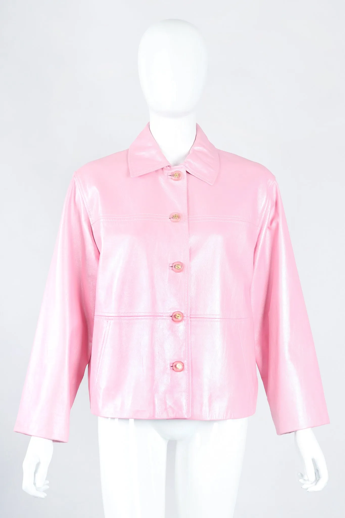 Pearlized Leather Car Coat