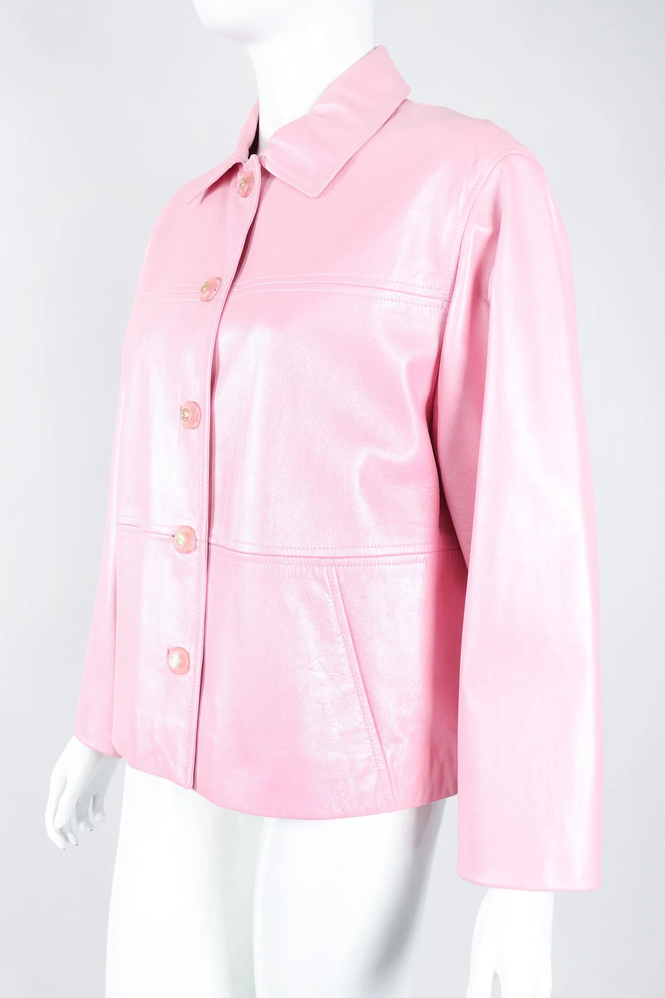 Pearlized Leather Car Coat