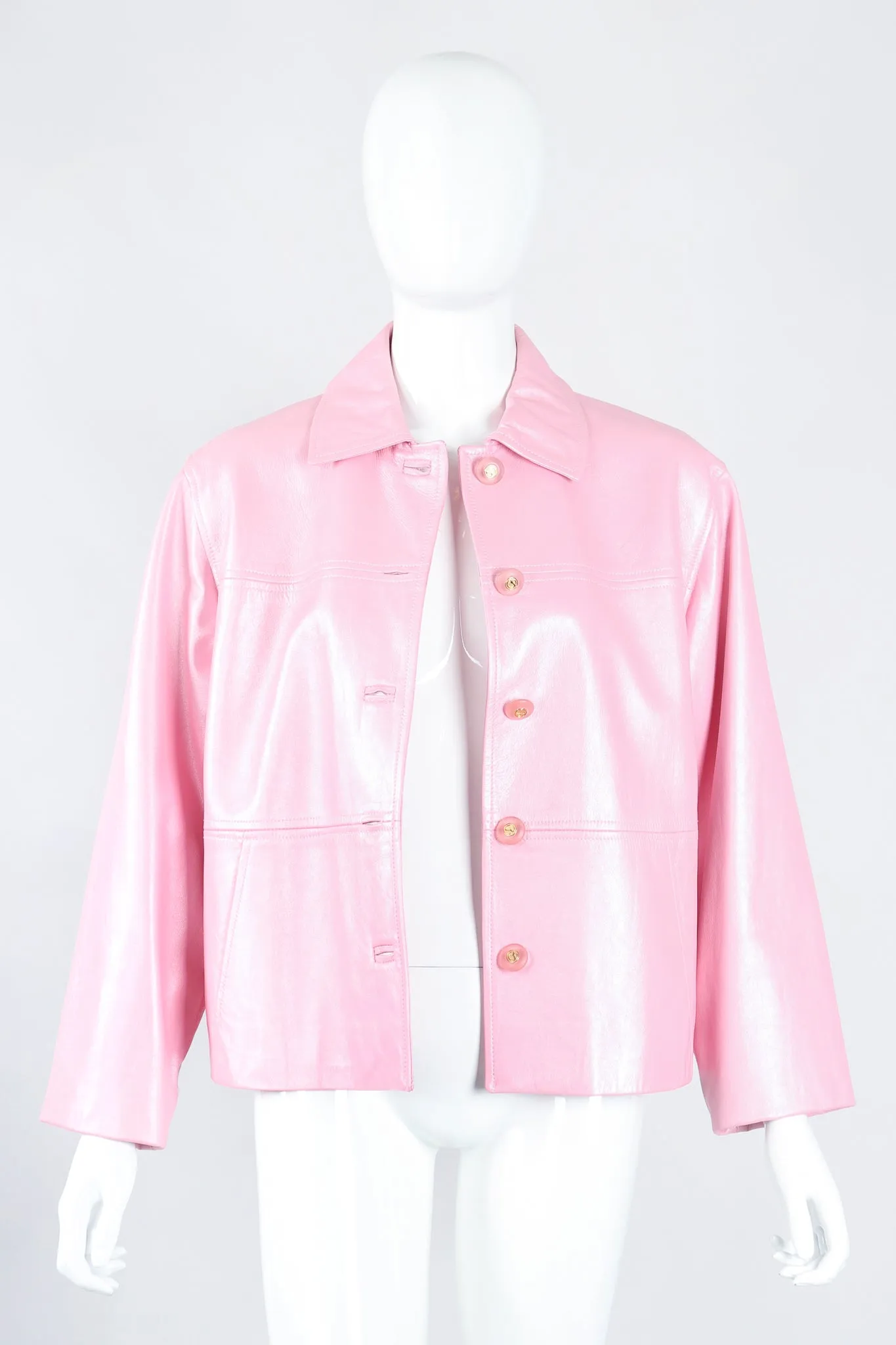 Pearlized Leather Car Coat