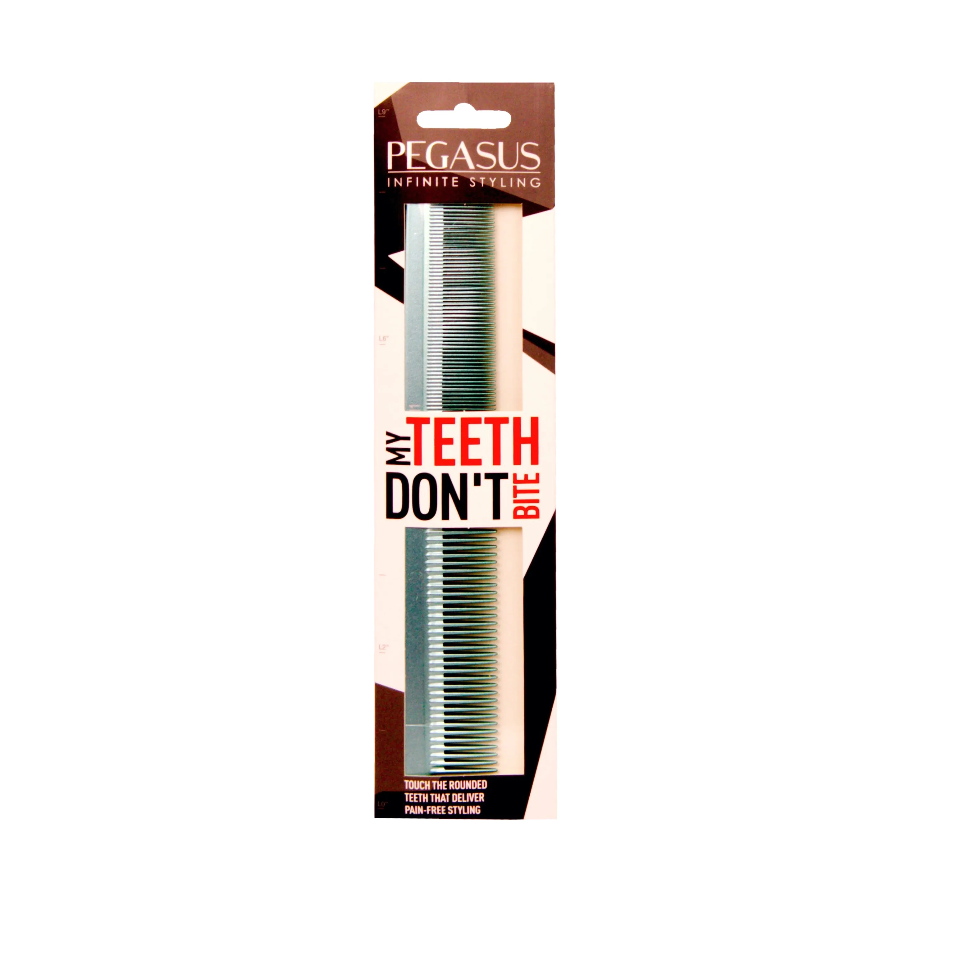 Pegasus MICOLOR 211, 9in Hard Rubber Cutting Comb With Sectioning Tooth, Anti Static, Heat and Chemically Resistant, Wet Hair, Everyday Grooming Comb | Peines de goma dura - Green