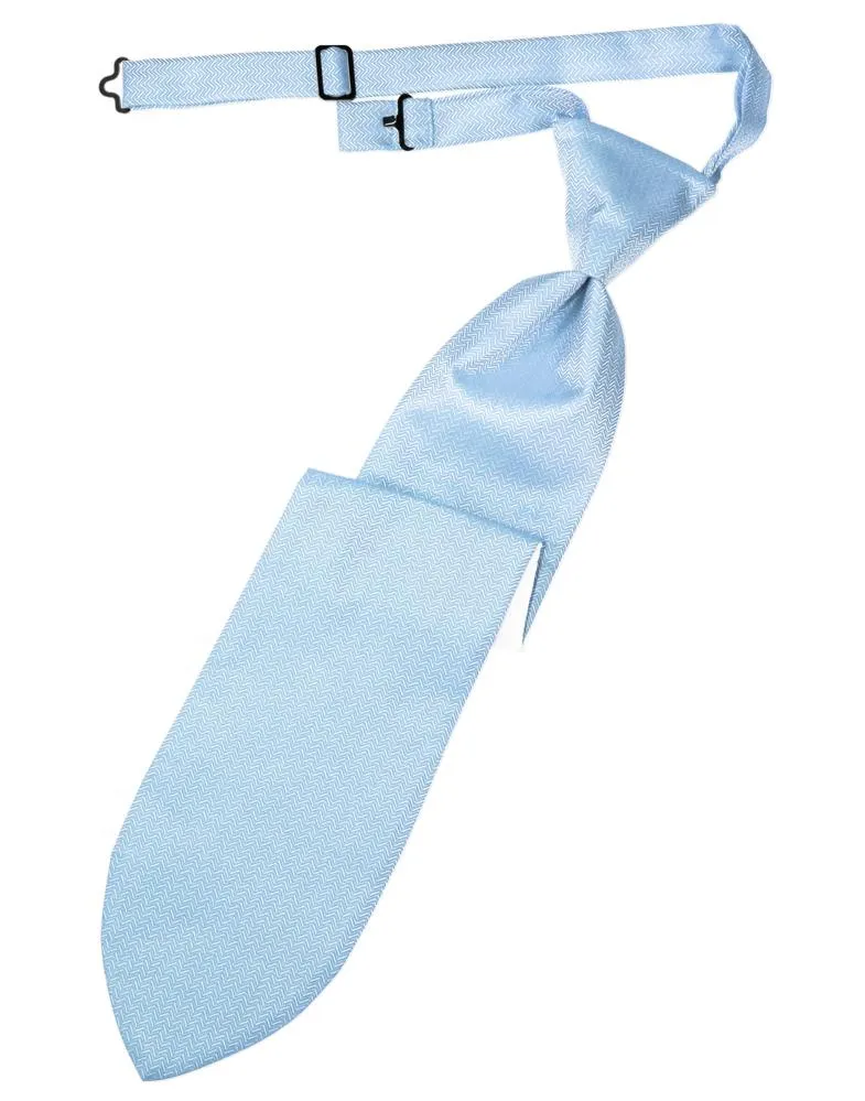 Powder Blue Herringbone Kids Necktie