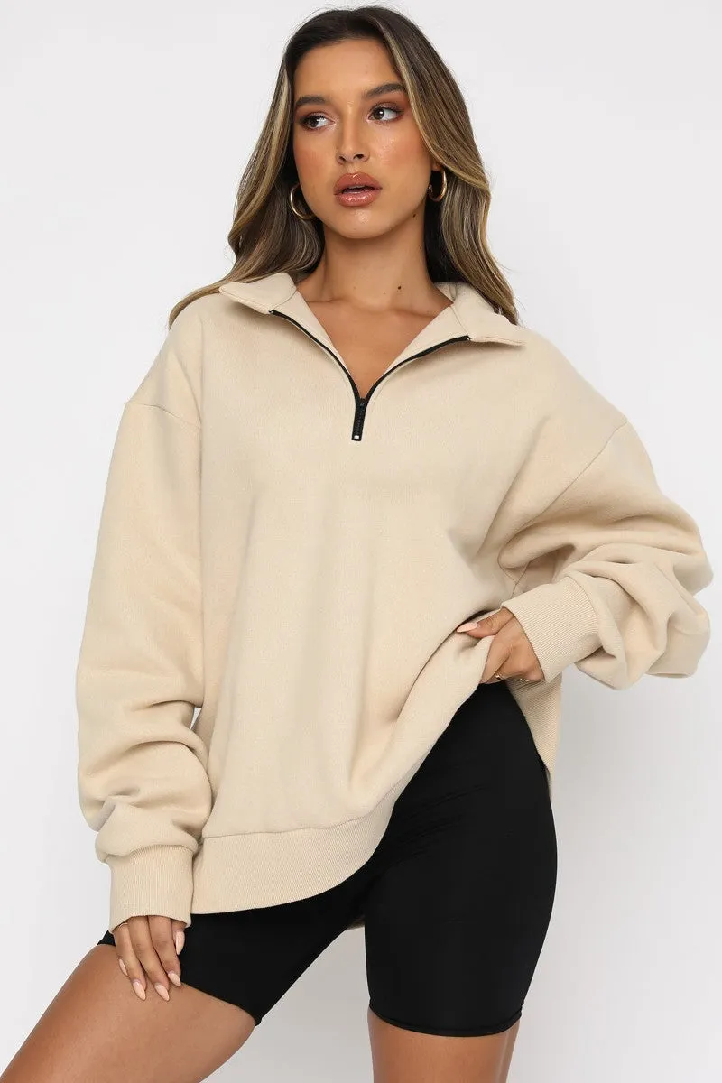 Premium Half Zip Collar Sweatshirt