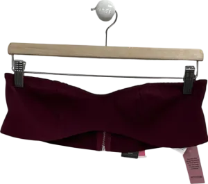PrettyLittleThing Red Burgundy Woven Tailored Woven Bandeau UK 10