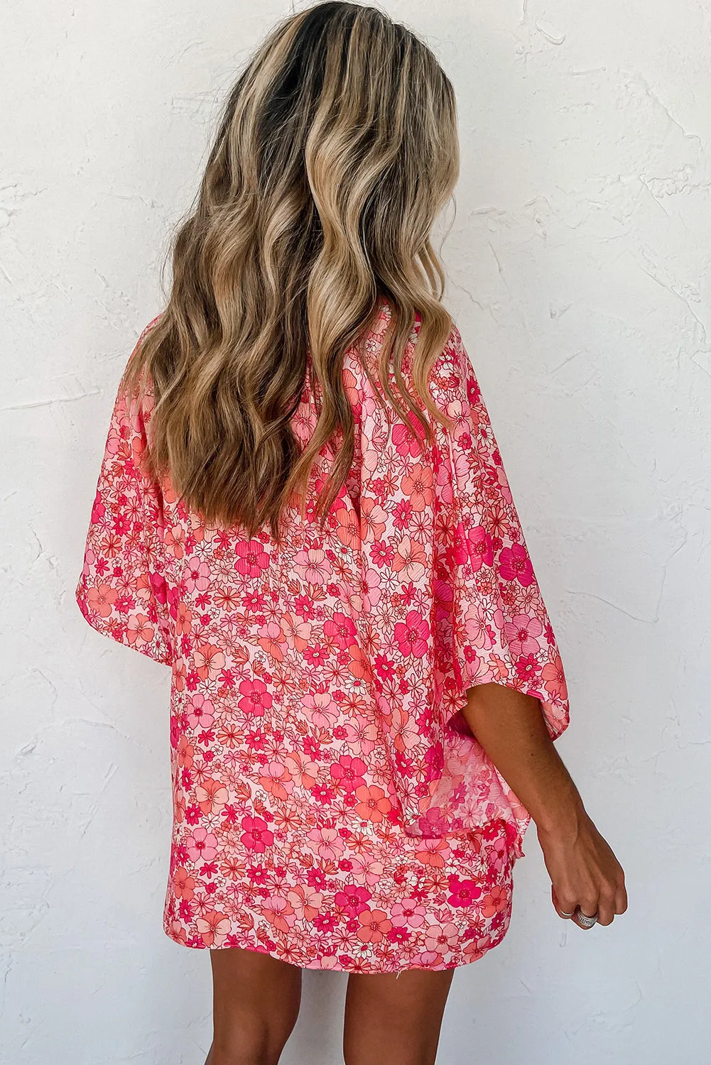 "Boho Pinky" Kimono Top